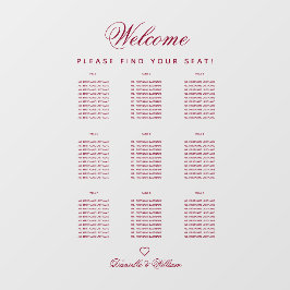 Autocollant Pour Fenêtre 9 Tableau Tableau Transparent Mariage Bourgogne Ta