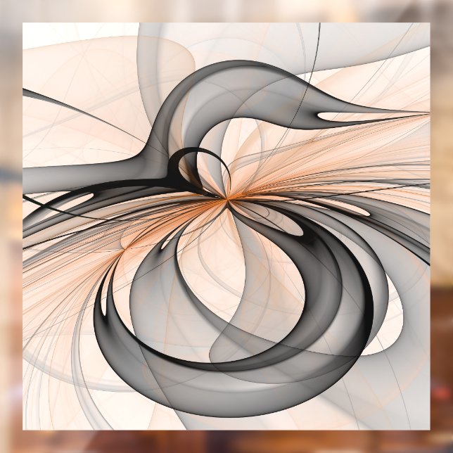 Autocollant Pour Fenêtre Abstrait Anthracite Grey Sienna Art moderne fracta (Feuille 2)