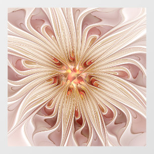 Autocollant Pour Fenêtre Abstrait Moderne Peach Pastel Flower Fractal Art