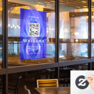 Autocollant Pour Fenêtre Acheter Bienvenue QRcode Marine