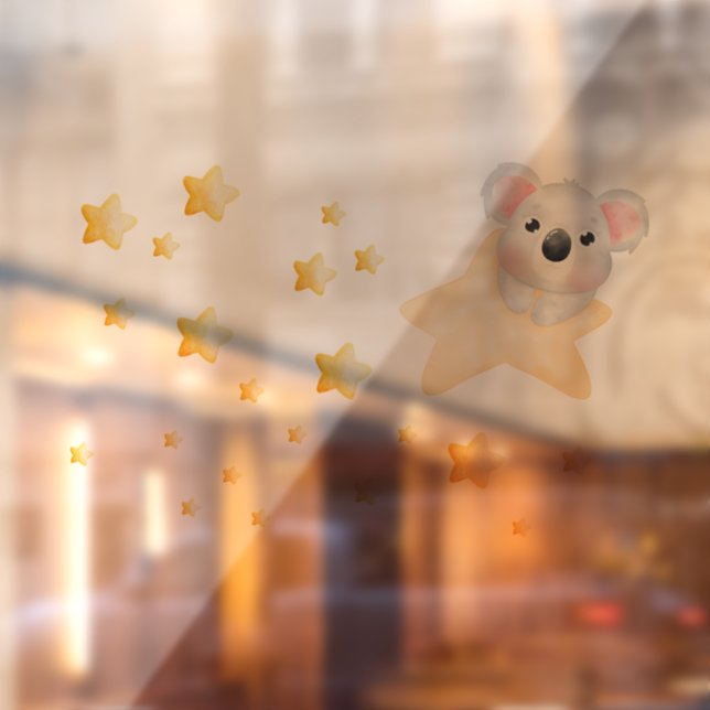 Autocollant Pour Fenêtre adorable koala accroché à la fenêtre (Feuille 2)