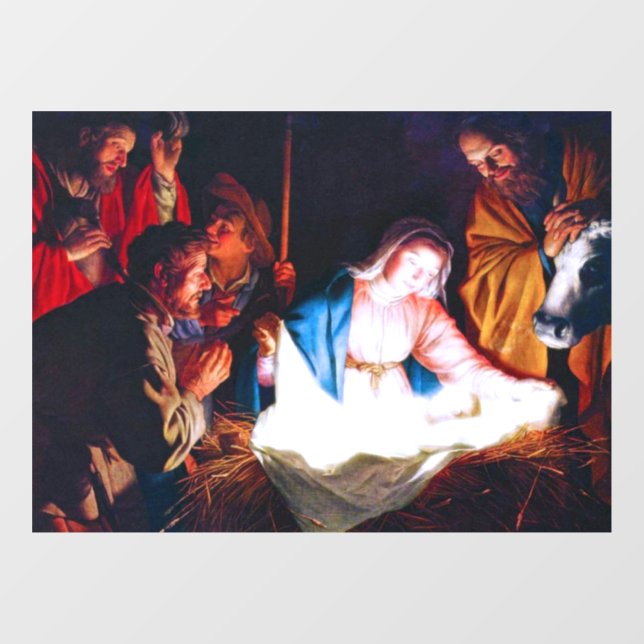 Autocollant Pour Fenêtre Adoration des bergers (Feuille)