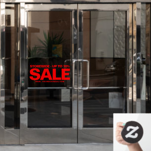 Autocollant Pour Fenêtre Adresse du site Web Red Business Simple Vente
