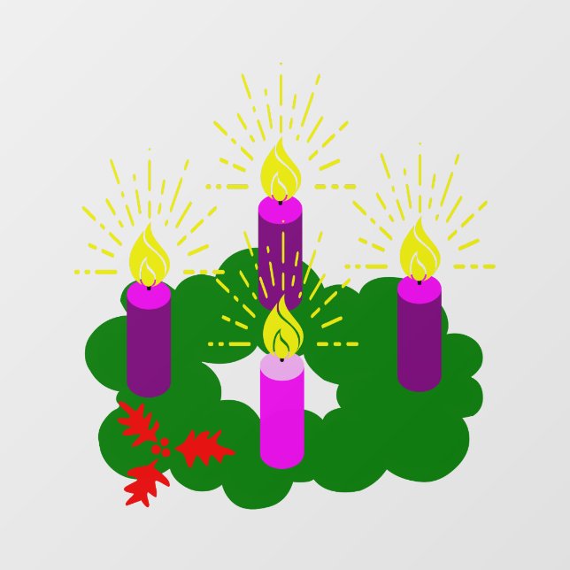Autocollant Pour Fenêtre Advent wreath (Feuille)