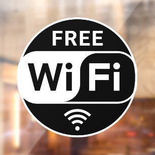 Autocollant Pour Fenêtre Affaires WiFi gratuit Noir Blanc