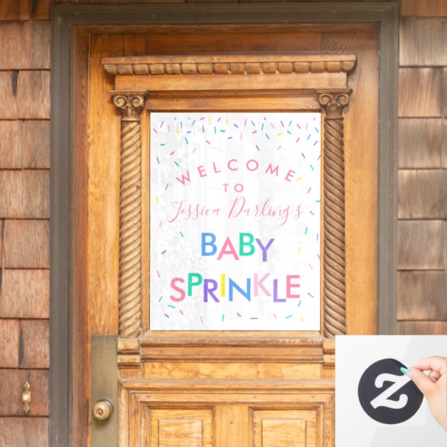 Autocollant Pour Fenêtre Affiche de bienvenue d'arrosage pour bébé (Porte d'accueil)