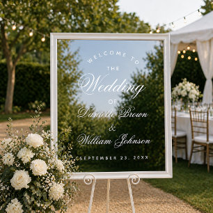 Autocollant Pour Fenêtre Affiche de bienvenue Mariage transparente avec scr