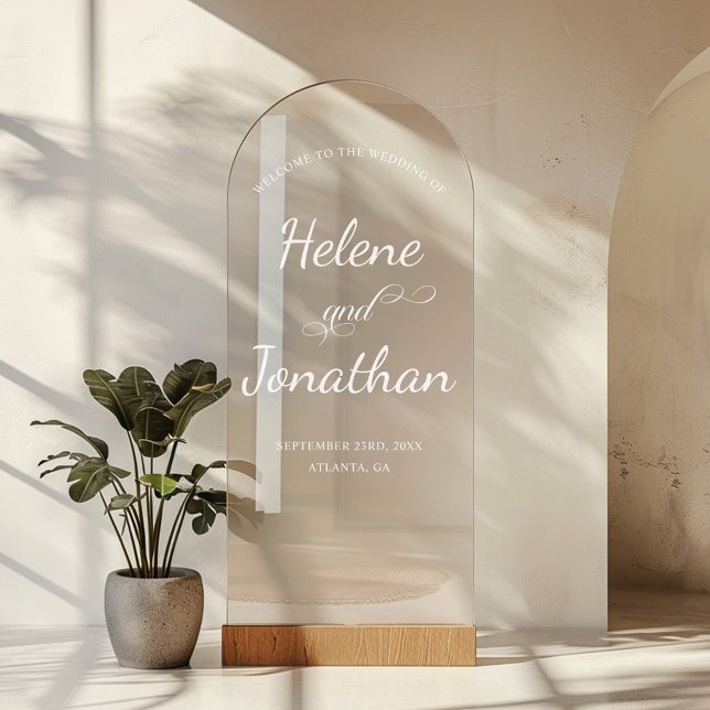 Autocollant Pour Fenêtre Affiche de bienvenue moderne élégante mariage miro (Modern Elegant Wedding Mirror Decal Welcome Sign)