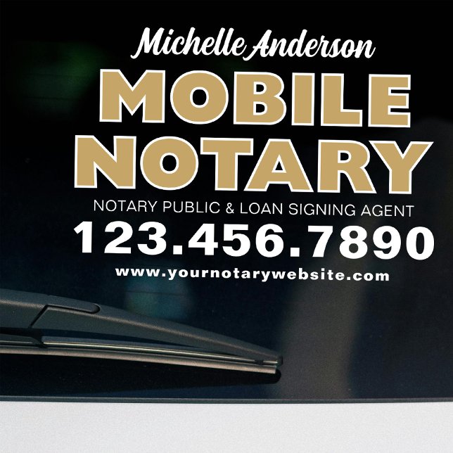 Autocollant Pour Fenêtre Agent de signature de prêt notaire mobile Gold Pro (Créateur téléchargé)
