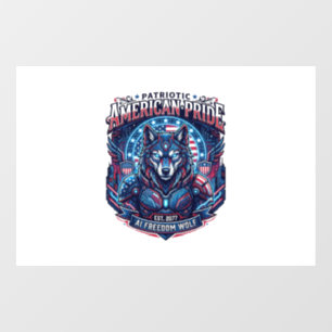 Autocollant Pour Fenêtre Aï Patriotique Liberté Loup Cyberpunk Avenir Liber