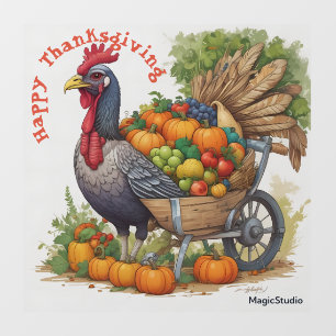 Autocollant Pour Fenêtre AI Turquie & Roue Thanksgiving Window Decal