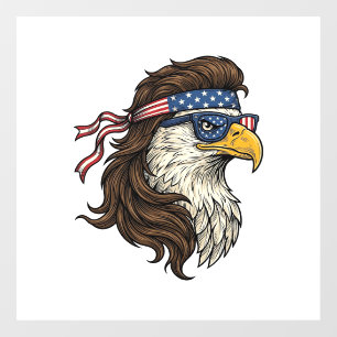 Autocollant Pour Fenêtre Aigle Patriotique Mulle Coupe Vintage Gravure Vect