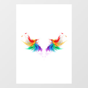 Autocollant Pour Fenêtre Ailes arc-en-ciel douces