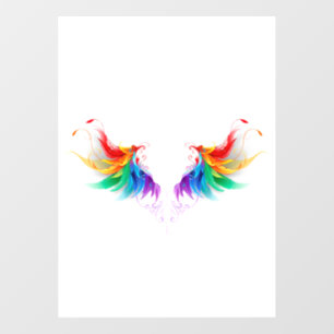 Autocollant Pour Fenêtre Ailes fluffy arc-en-ciel