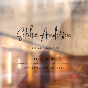 Autocollant Pour Fenêtre Ajouter le nom tendance Script moderne médias soci