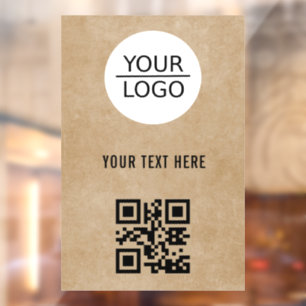 Autocollant Pour Fenêtre Ajouter un code QR de logo Texte personnalisé Prom