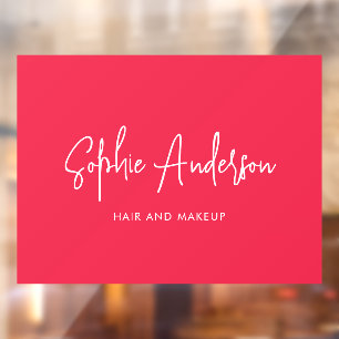 Autocollant Pour Fenêtre Ajouter un nom de marque Trendy Modern Script coul