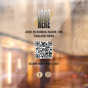 Autocollant Pour Fenêtre Ajouter votre logo QR Code Professionnel 