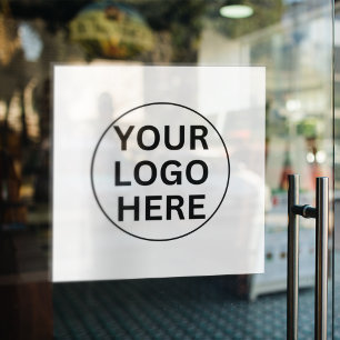 Autocollant Pour Fenêtre Ajoutez Votre Logo Ici l Professionnel Noir & Blan