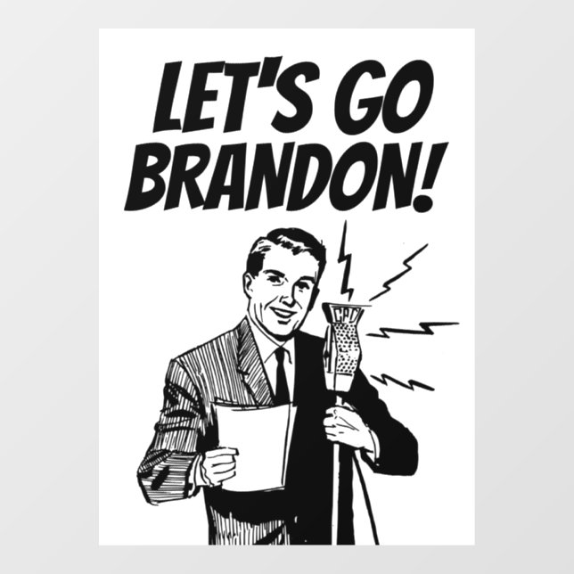 AUTOCOLLANT POUR FENÊTRE ALLONS BRANDON ! CLÉ DE FENÊTRE (Feuille)