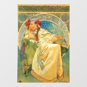 Autocollant Pour Fenêtre Alphonse Mucha Art Nouveau Princesse Hyacinth