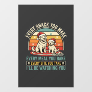 Autocollant Pour Fenêtre Amateurs de chiens de Noël Snack Regarder