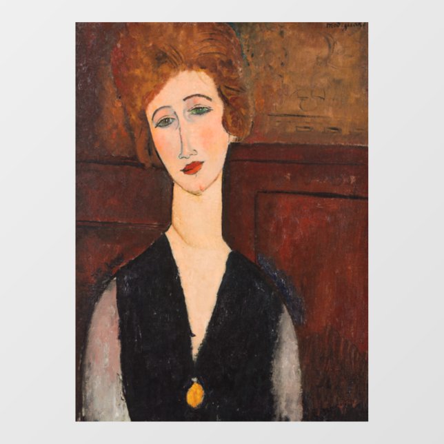 Autocollant Pour Fenêtre Amedeo Modigliani - Portrait d'une femme (Feuille)