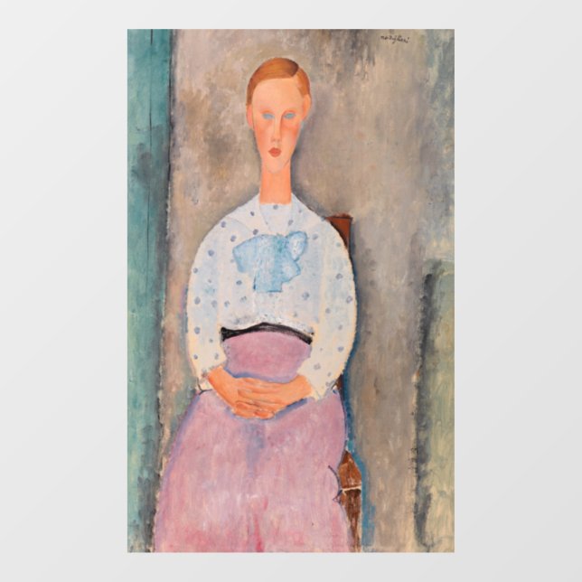 Autocollant Pour Fenêtre Amedeo Modigliani - Une fille avec une blouse Polk (Feuille)