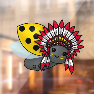 Autocollant Pour Fenêtre Amérindien Ladybug