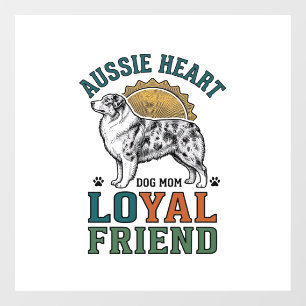 Autocollant Pour Fenêtre Amoureux de chiens australiens Art de berger gravé