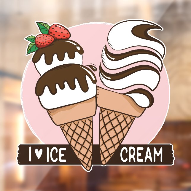 Autocollant Pour Fenêtre Amoureux de glace (Feuille 2)