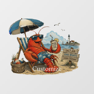 Autocollant Pour Fenêtre Amusement d'été Homard du Maine Thunder_Cove