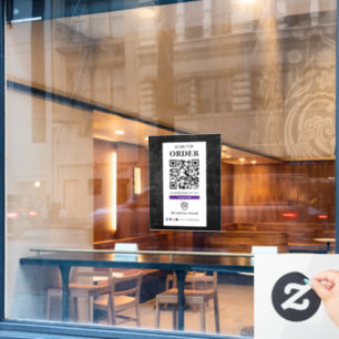 Autocollant Pour Fenêtre Analyser le code QR pour commander Café-restaura