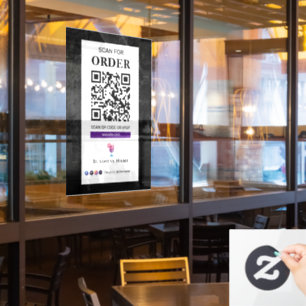 Autocollant Pour Fenêtre Analyser le code QR pour commander Café-restaura