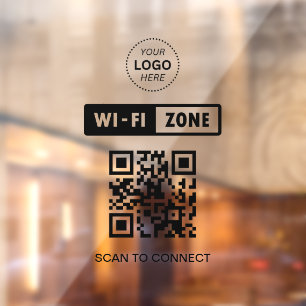 Autocollant Pour Fenêtre Analyser le logo professionnel QR Code Wifi pour s