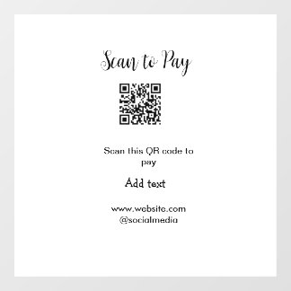 Autocollant Pour Fenêtre Analyser pour payer scanner code QR ajouter des dé