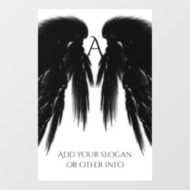 Autocollant Pour Fenêtre ANGE NOIR AILES Monogramme