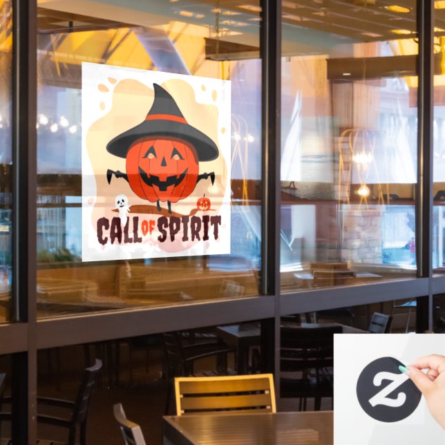 Autocollant Pour Fenêtre Appel de l'Esprit d'Halloween (Fenêtre du restaurant)