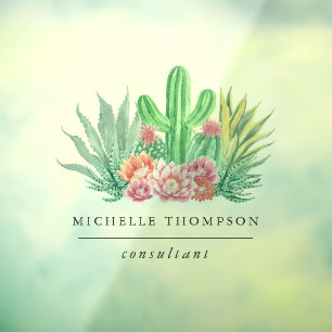 Autocollant Pour Fenêtre Aquarelle Succulente