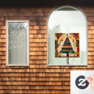 Autocollant Pour Fenêtre Arbre de Noël dans l'art abstrait 44 - Amusants