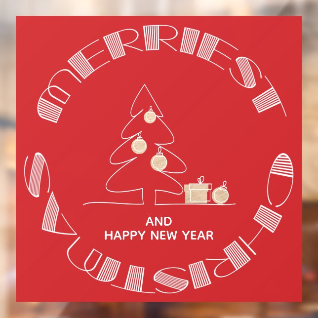 Autocollant Pour Fenêtre Arbre de Noël le plus joyeux (Feuille 2)