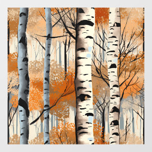 Autocollant Pour Fenêtre Arbres à bouleau d'automne Clôture de fenêtre