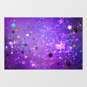 Autocollant Pour Fenêtre Arrière - plan de feuille violet avec étoiles