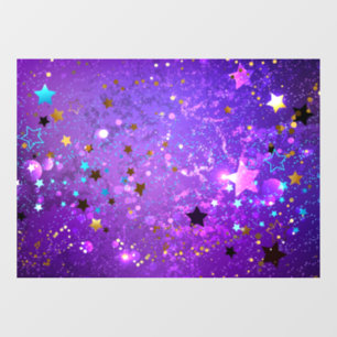 Autocollant Pour Fenêtre Arrière - plan de feuille violet avec étoiles
