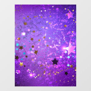 Autocollant Pour Fenêtre Arrière - plan de feuille violet avec étoiles