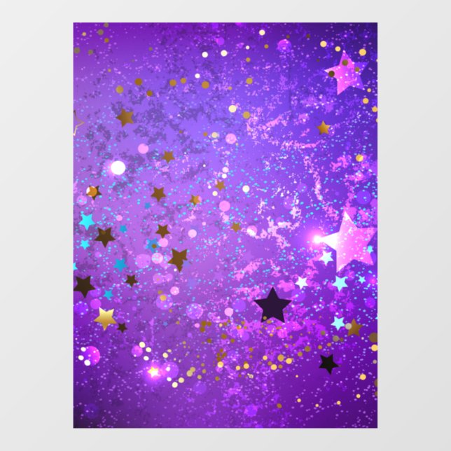Autocollant Pour Fenêtre Arrière - plan de feuille violet avec étoiles (Feuille)