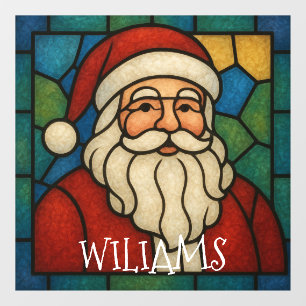 Autocollant Pour Fenêtre Art déco vitrail de Noël Santa personnalisé