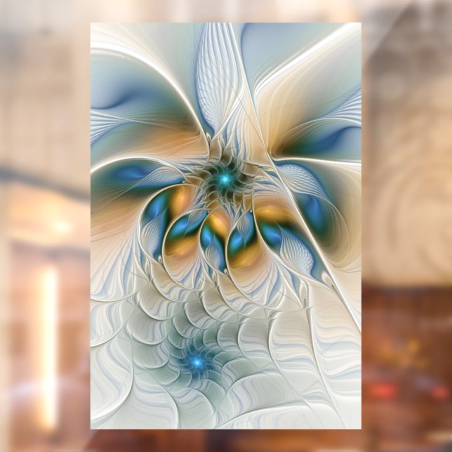 Autocollant Pour Fenêtre Art Fractal De L'Imaginaire Abstrait En Plein Esso (Feuille 2)