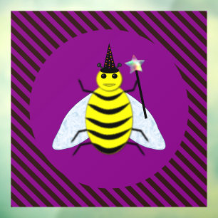 Autocollant Pour Fenêtre Assistant Abeille magique d'Halloween Purple et ba