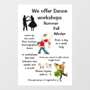 Autocollant Pour Fenêtre "Atelier de danse"